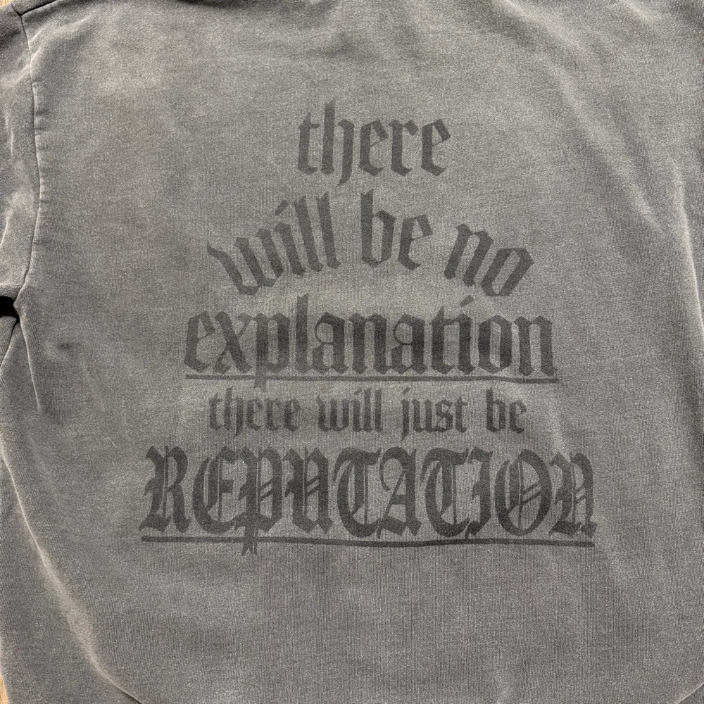Taylor Swift Reputation There Will Be No Explanation Gray Oversized Hoodie M/L - Picture 7 of 12